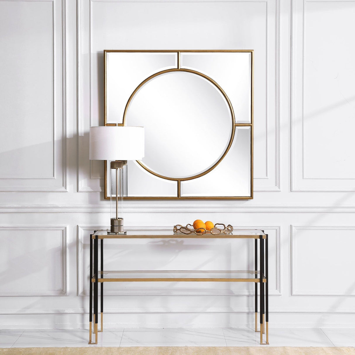 Uttermost Stanford Gold Square Mirror - Home Elegance USA