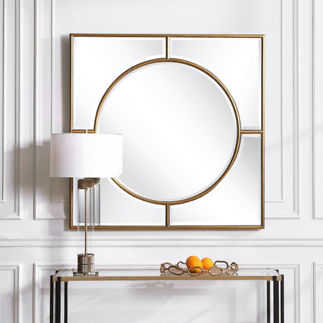 Uttermost Stanford Gold Square Mirror - Home Elegance USA