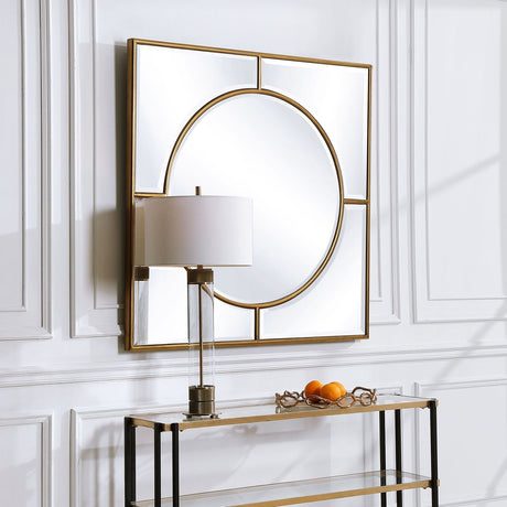 Uttermost Stanford Gold Square Mirror - Home Elegance USA