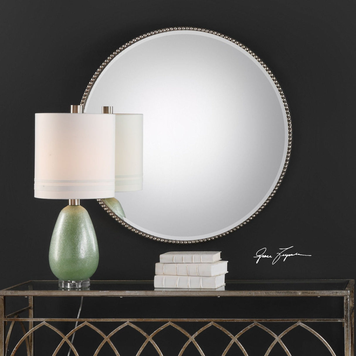 Uttermost Stefania Beaded Round Mirror - Home Elegance USA