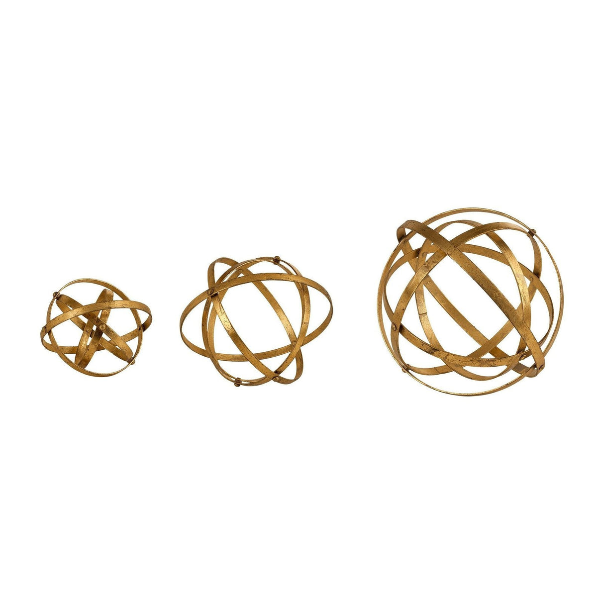 Uttermost Stetson Gold Spheres - Set Of 3 - Home Elegance USA