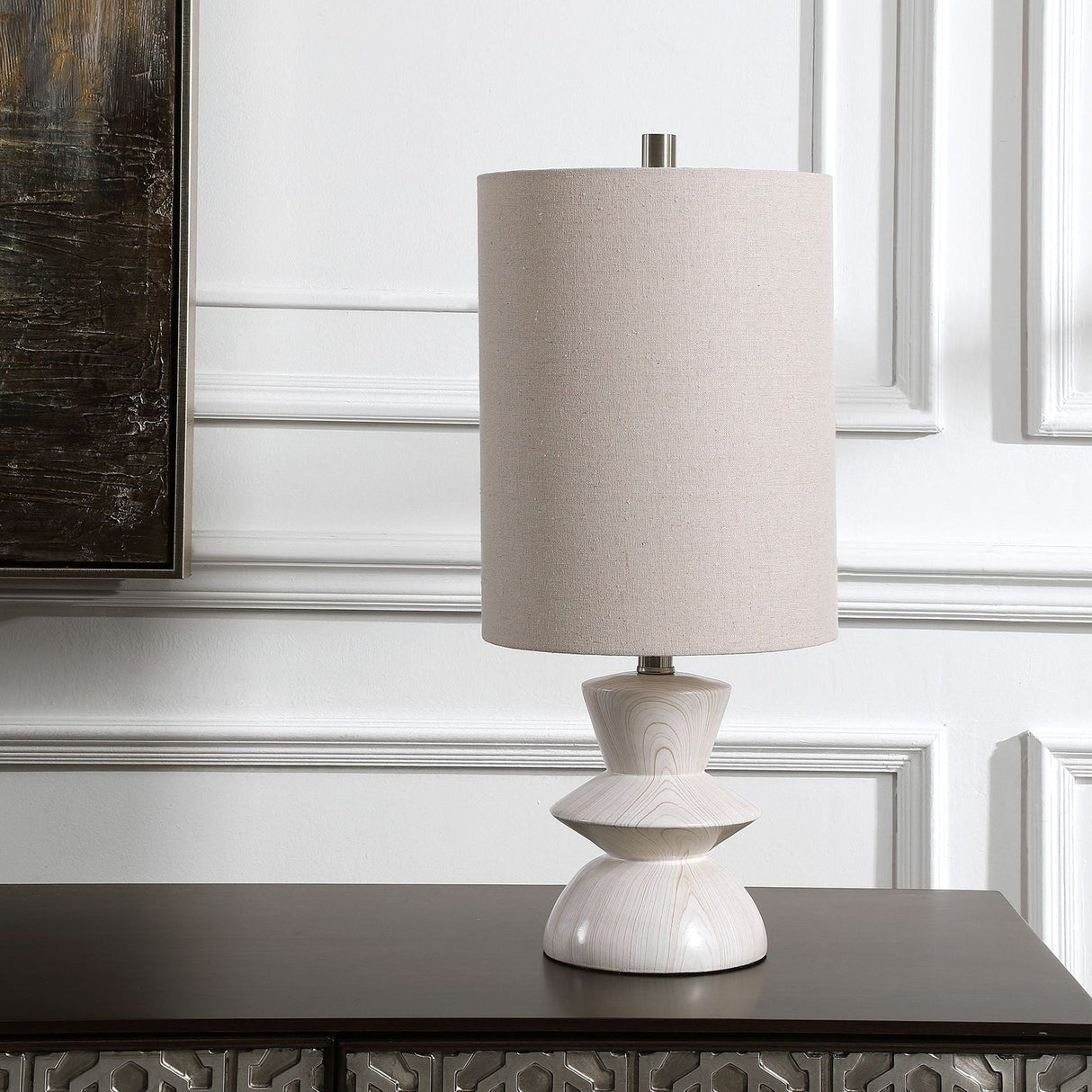 Uttermost Stevens Bleached Wood Buffet Lamp - Home Elegance USA