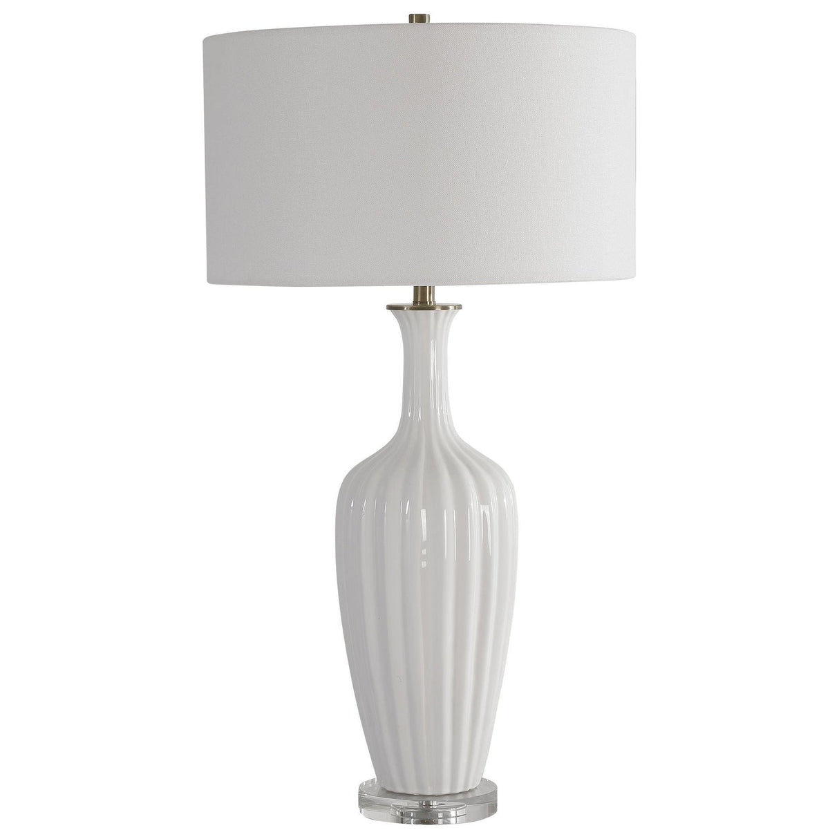 Uttermost Strauss White Ceramic Table Lamp - Home Elegance USA