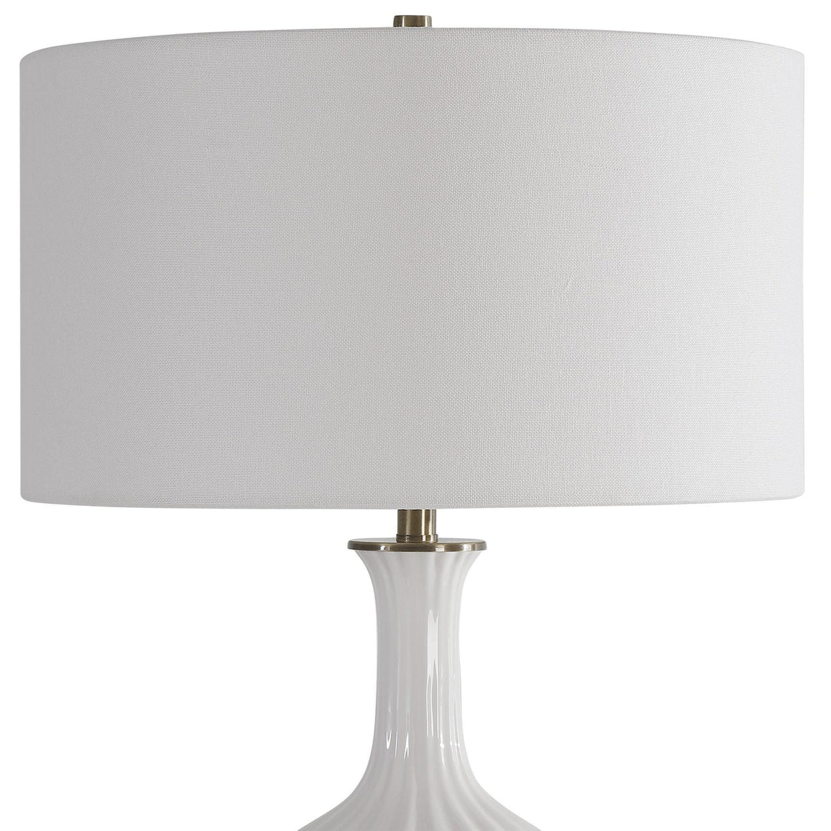 Uttermost Strauss White Ceramic Table Lamp - Home Elegance USA