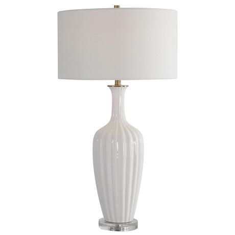 Uttermost Strauss White Ceramic Table Lamp - Home Elegance USA