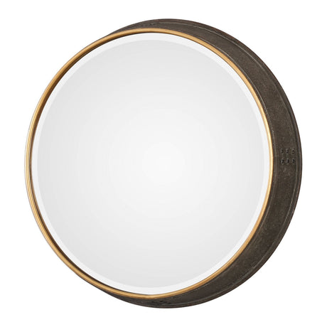 Uttermost Sturdivant Antiqued Gold Round Mirror - Home Elegance USA