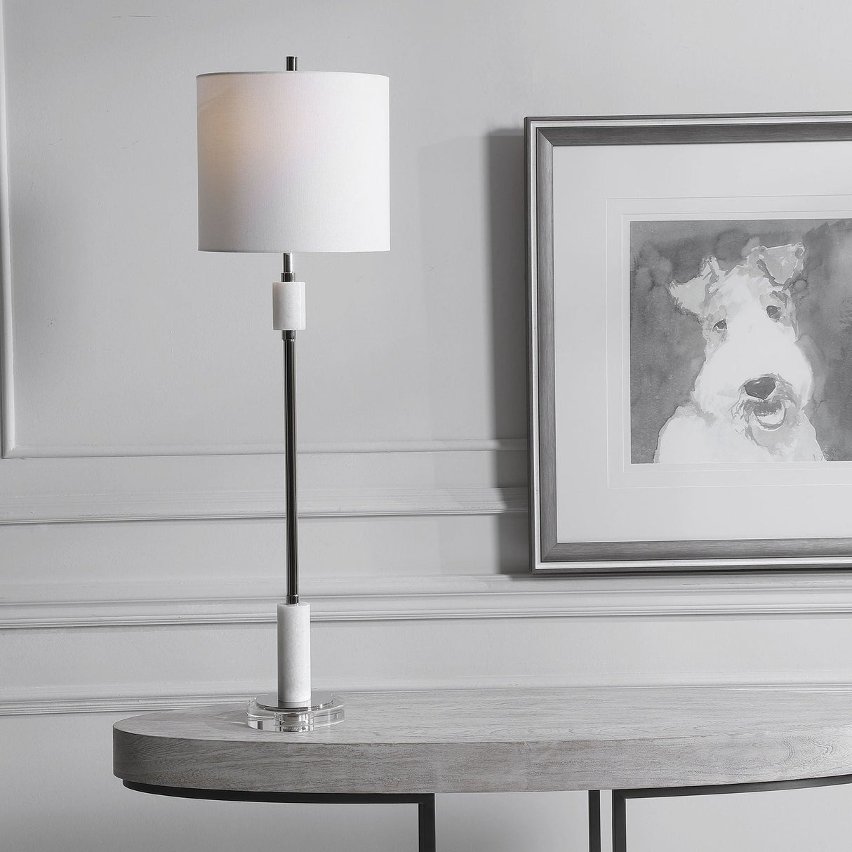 Uttermost Sussex Nickel Buffet Lamp - Home Elegance USA
