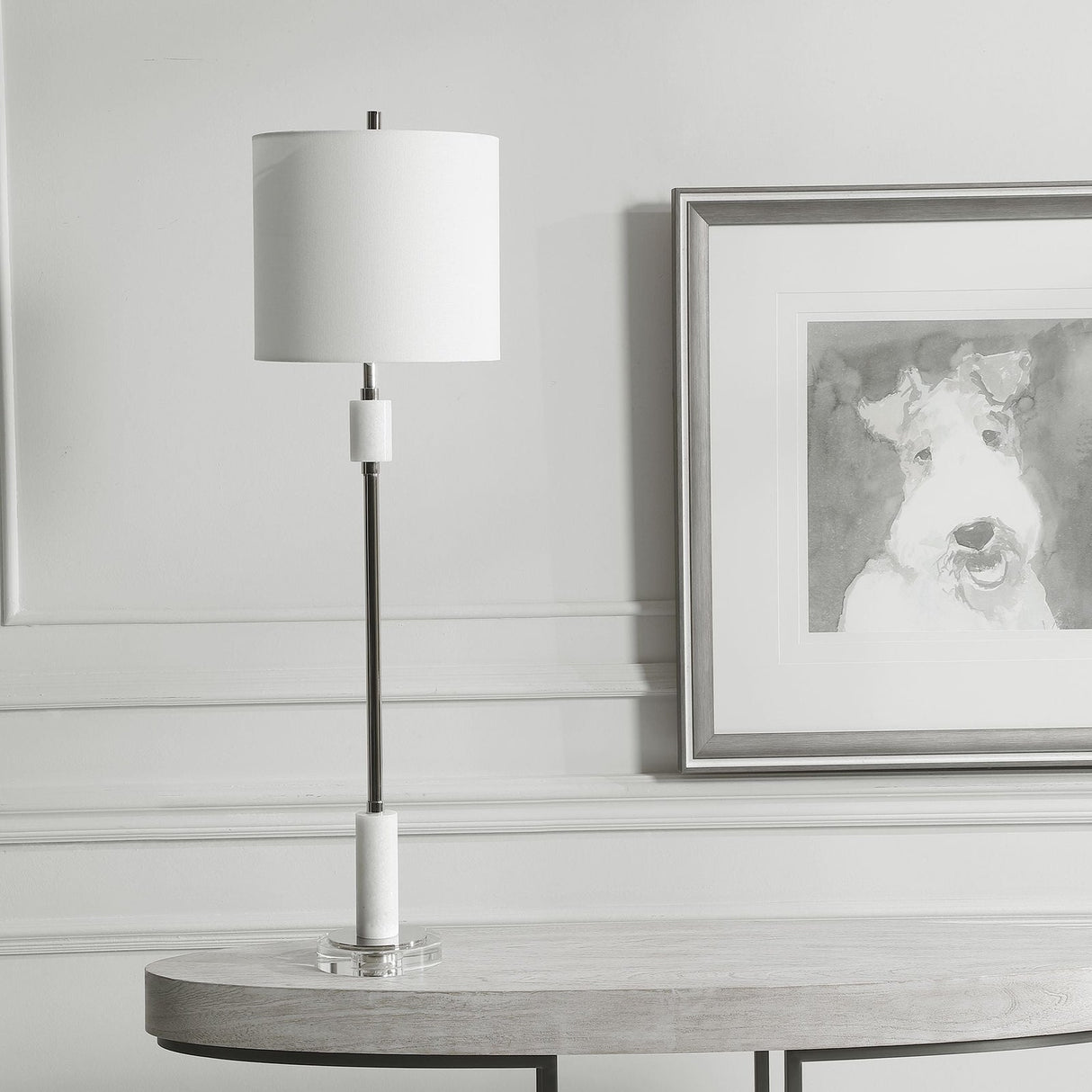 Uttermost Sussex Nickel Buffet Lamp - Home Elegance USA
