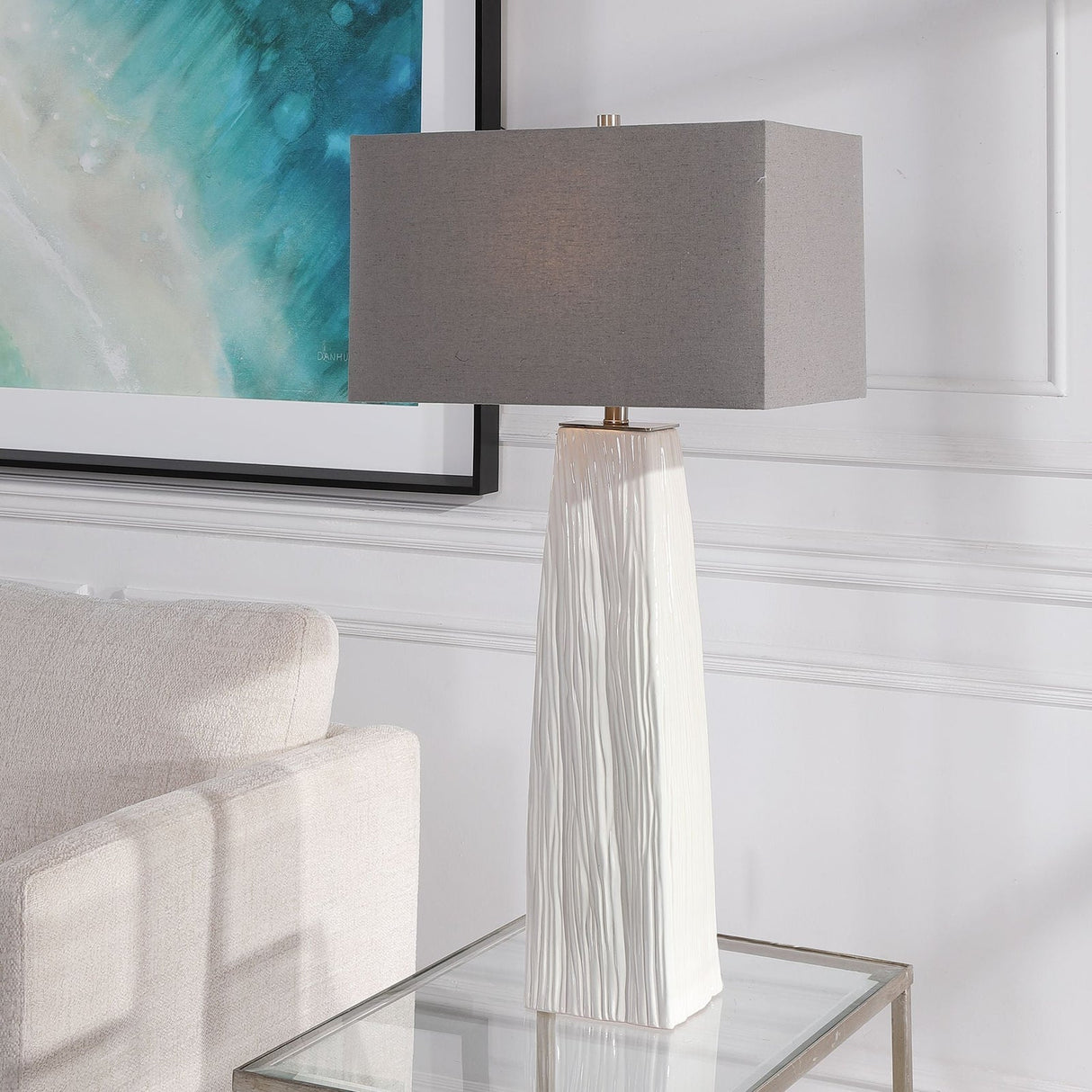 Uttermost Sycamore White Table Lamp - Home Elegance USA