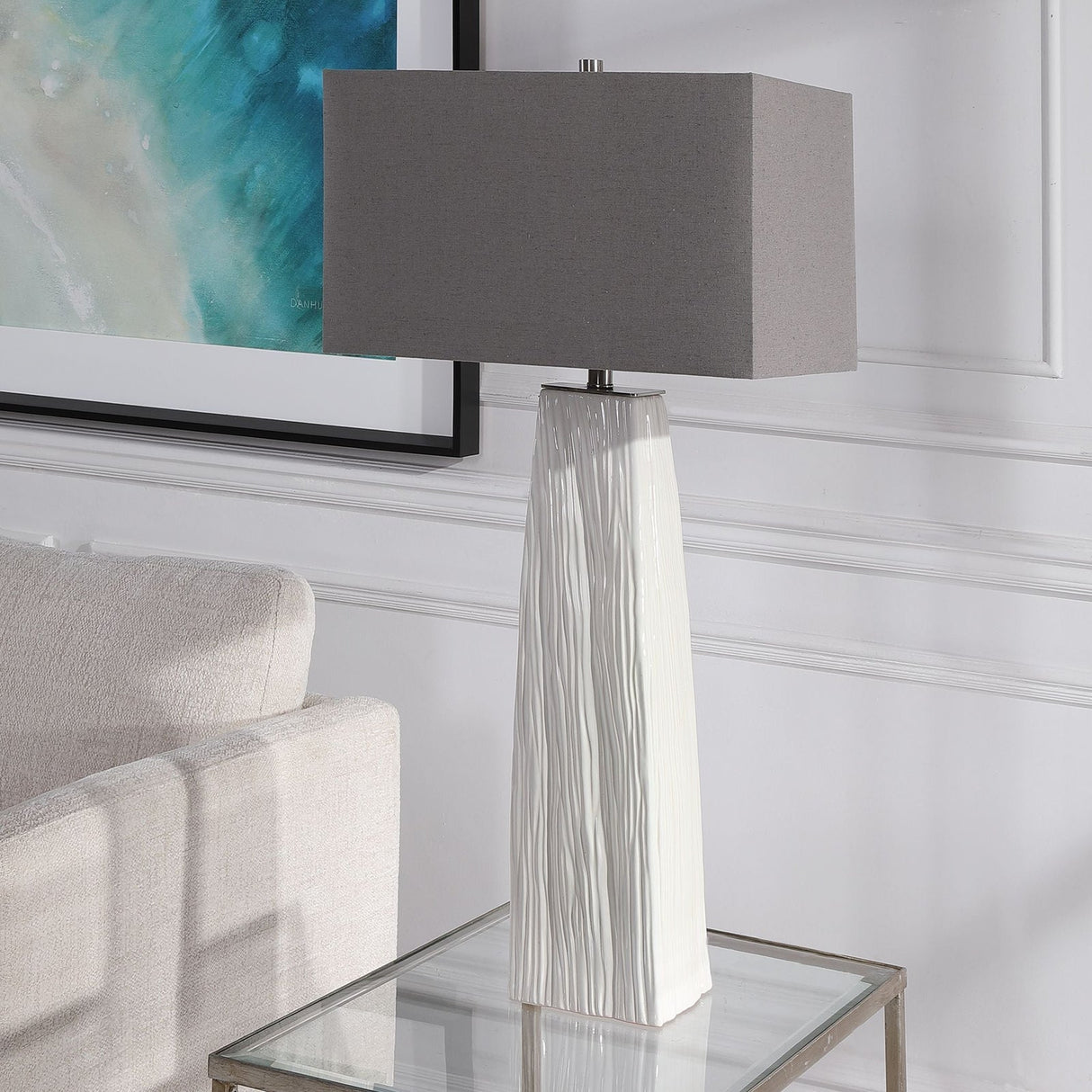 Uttermost Sycamore White Table Lamp - Home Elegance USA