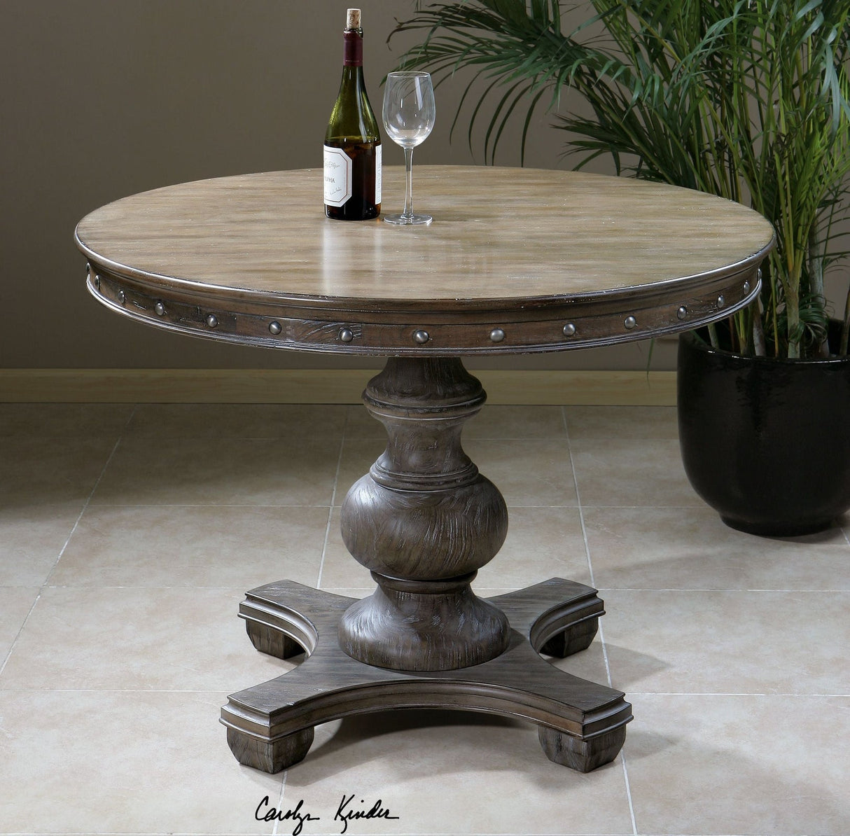 Uttermost Sylvana Wood Round Table - Home Elegance USA