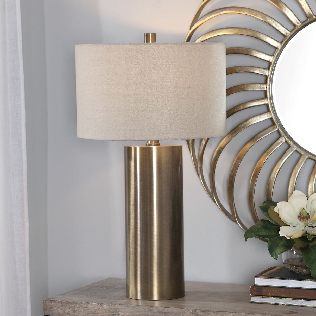 Uttermost Taria Brushed Brass Table Lamp - Home Elegance USA