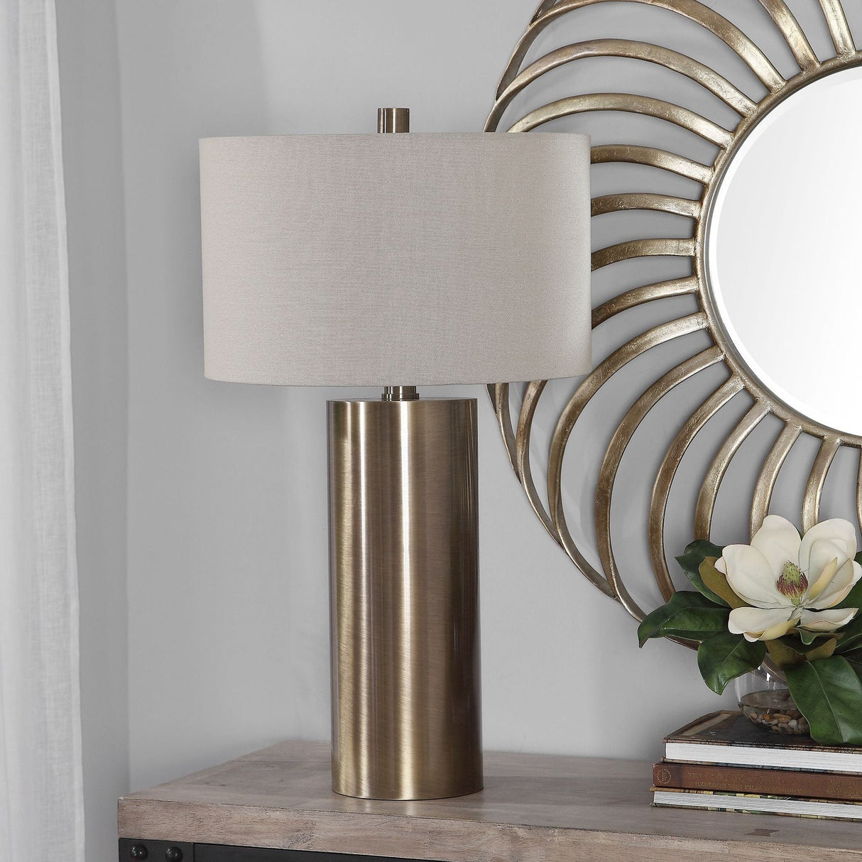 Uttermost Taria Brushed Brass Table Lamp - Home Elegance USA