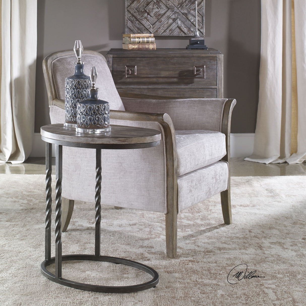 Uttermost Tauret Cantilever Accent Table - Home Elegance USA