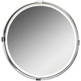 Uttermost Tazlina Brushed Nickel Round Mirror - Home Elegance USA