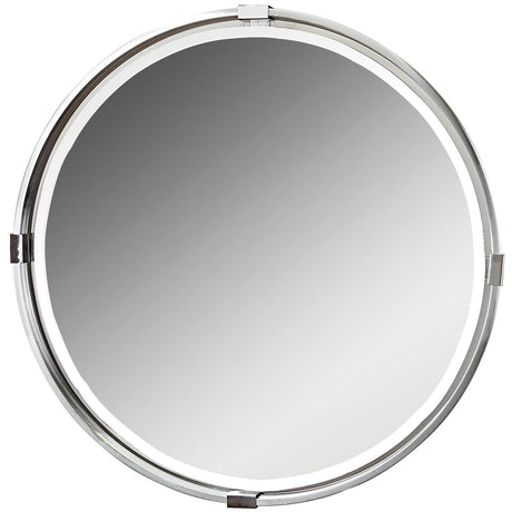 Uttermost Tazlina Brushed Nickel Round Mirror - Home Elegance USA