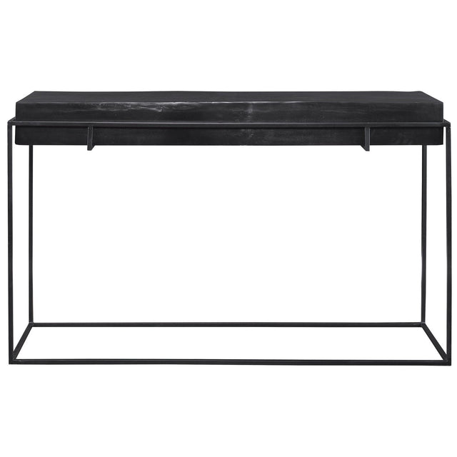 Uttermost Telone Modern Black Console Table - Home Elegance USA