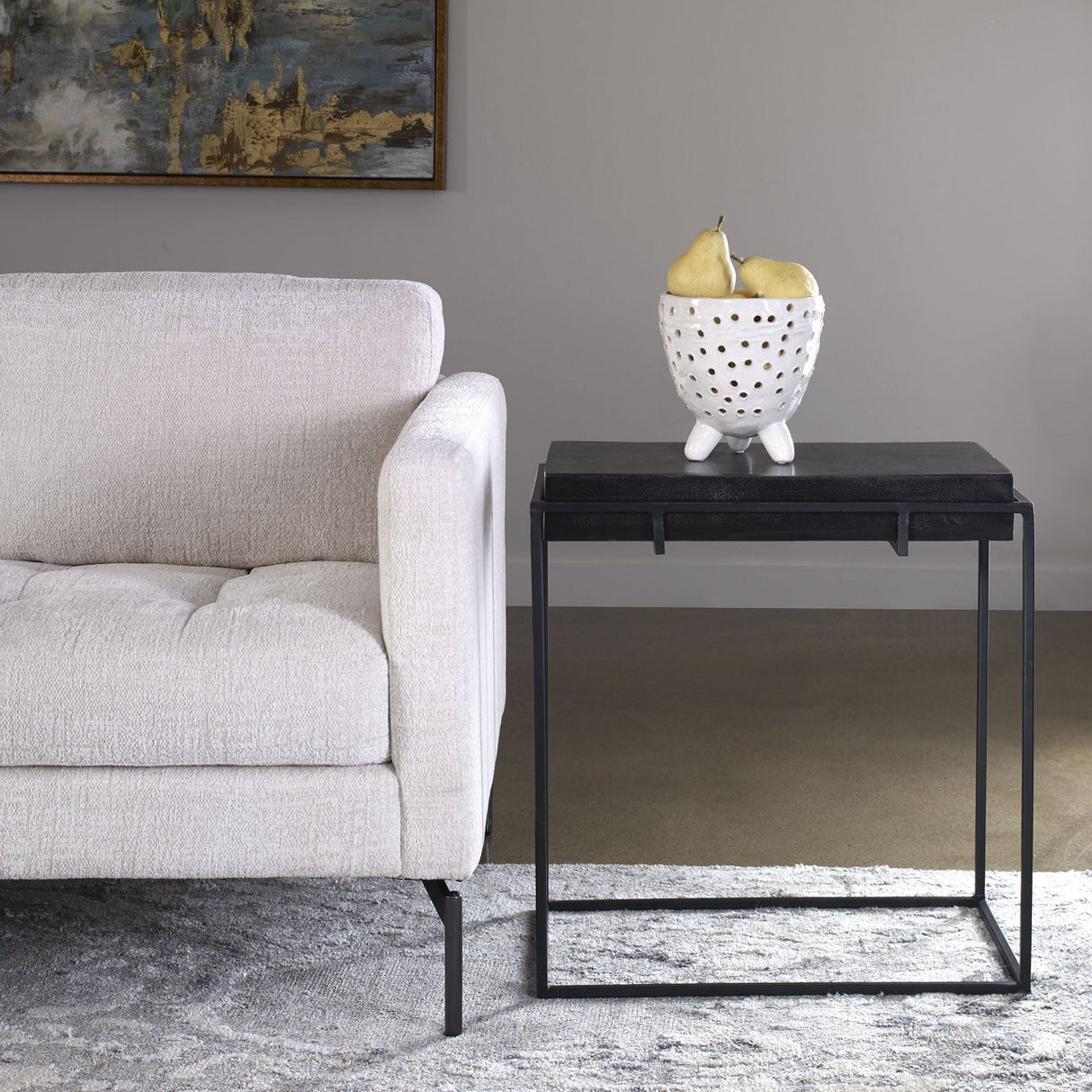 Uttermost Telone Modern Black Side Table - Home Elegance USA