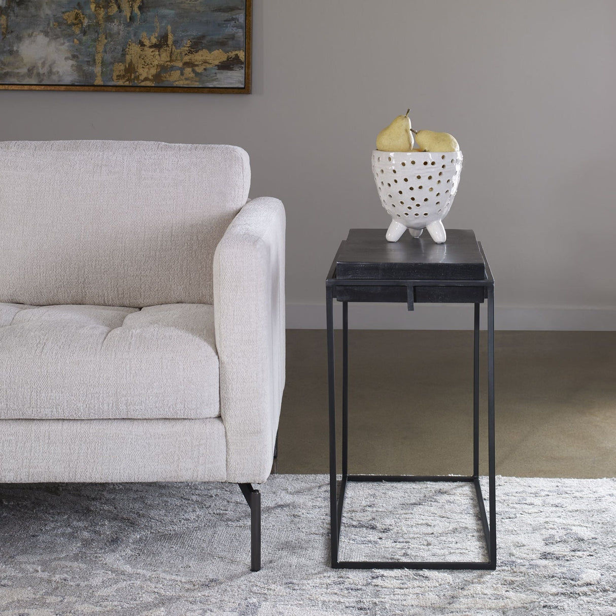 Uttermost Telone Modern Black Side Table - Home Elegance USA