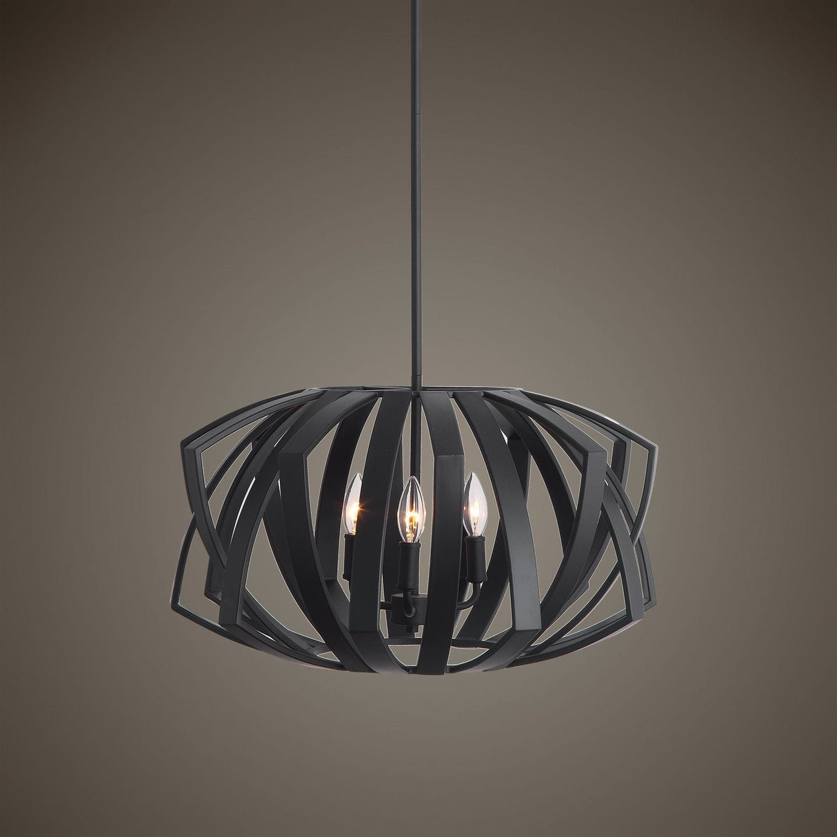 Uttermost Thales Black Geometric 3 Light Pendant - Home Elegance USA