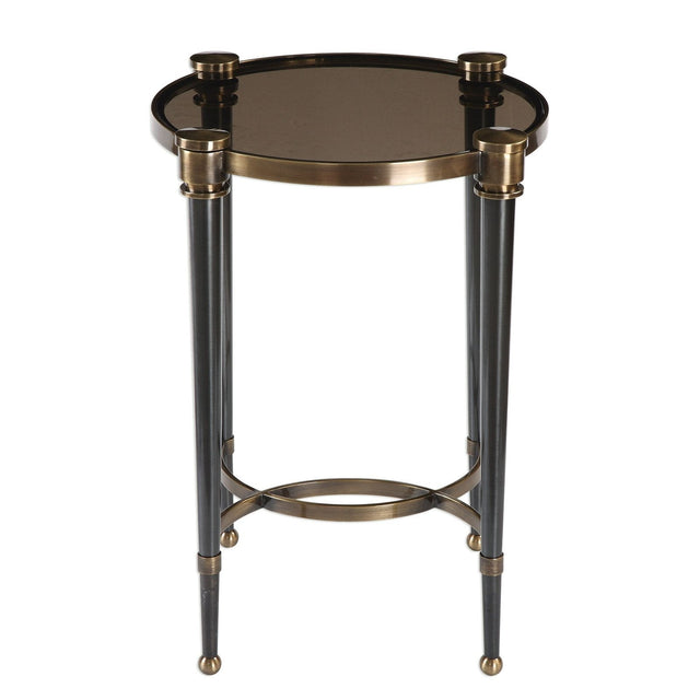 Uttermost Thora Brushed Black Accent Table - Home Elegance USA