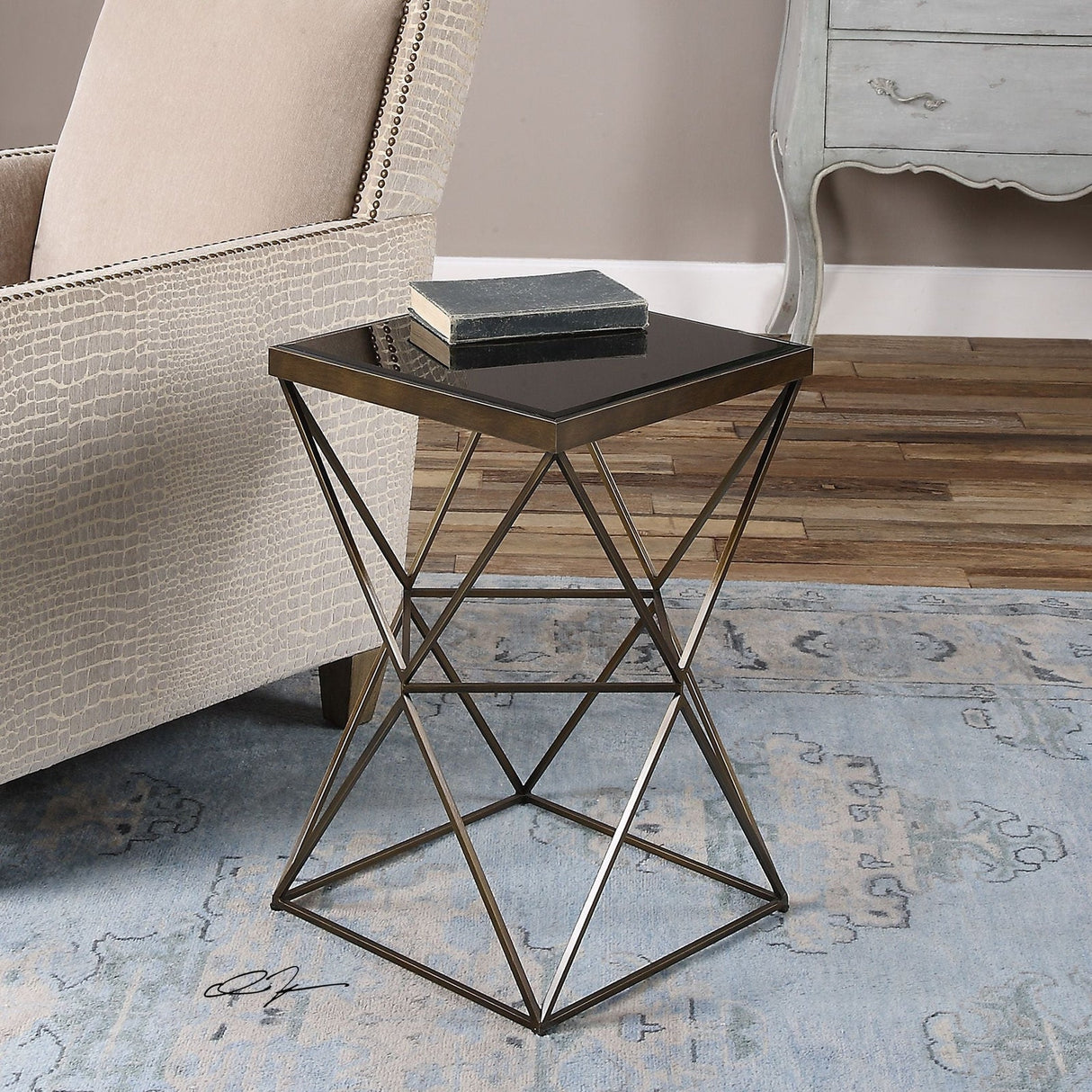 Uttermost Uberto Caged Frame Accent Table - Home Elegance USA