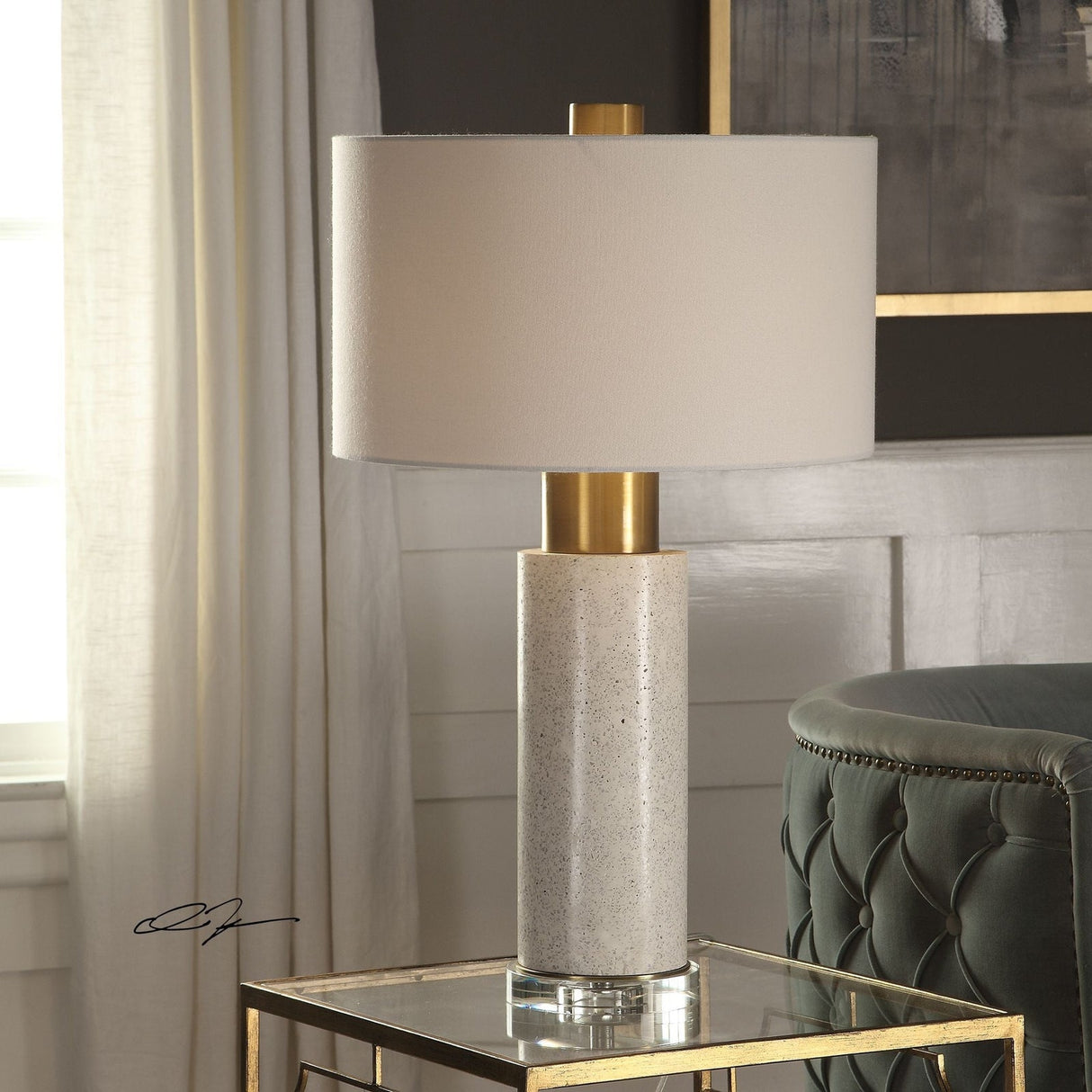 Uttermost Vaeshon Concrete Table Lamp - Home Elegance USA