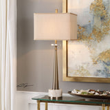 Uttermost Verner Tapered Brass Table Lamp - Home Elegance USA