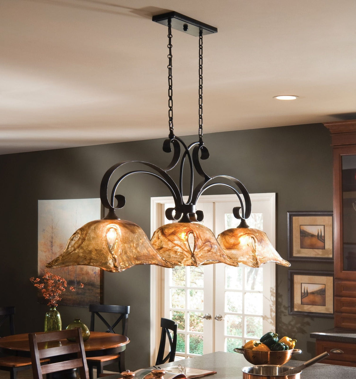 Uttermost Vetraio 3 Lt Bronze Kitchen Island Light - Home Elegance USA