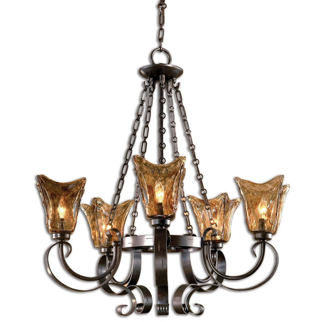 Uttermost Vetraio 5Lt Oil Rubbed Bronze Chandelier - Home Elegance USA