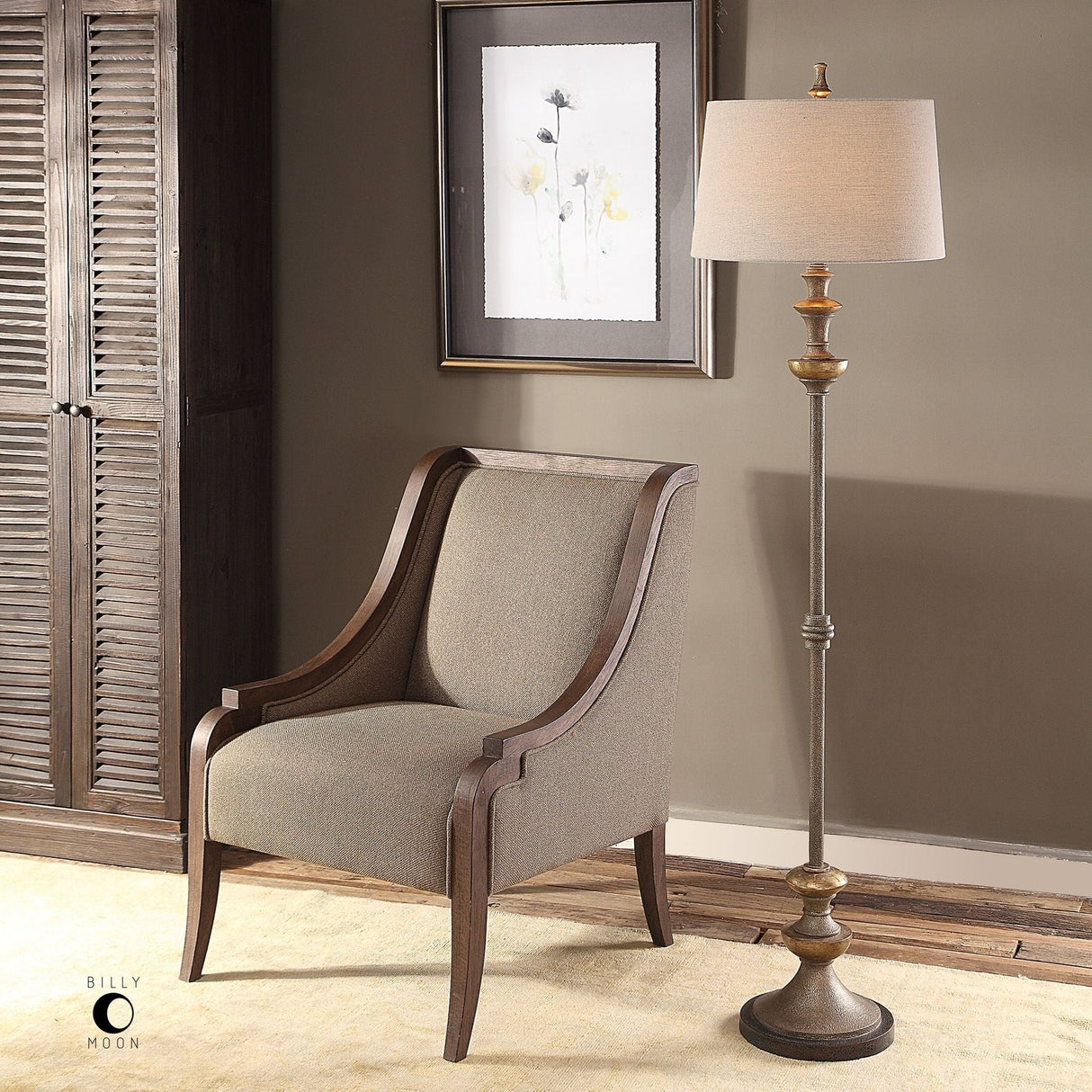 Uttermost Vetralla Silver Bronze Floor Lamp - Home Elegance USA