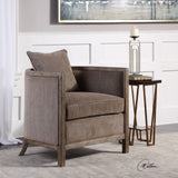 Uttermost Viaggio Gray Chenille Accent Chair - Home Elegance USA