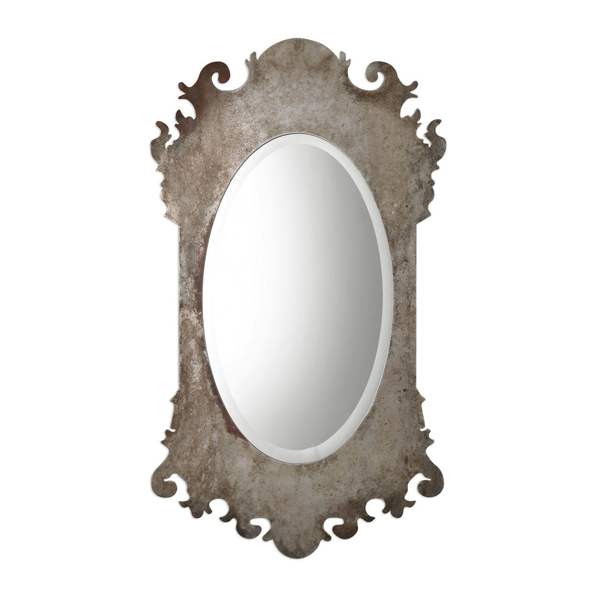 Uttermost Vitravo Oxidized Silver Oval Mirror - Home Elegance USA