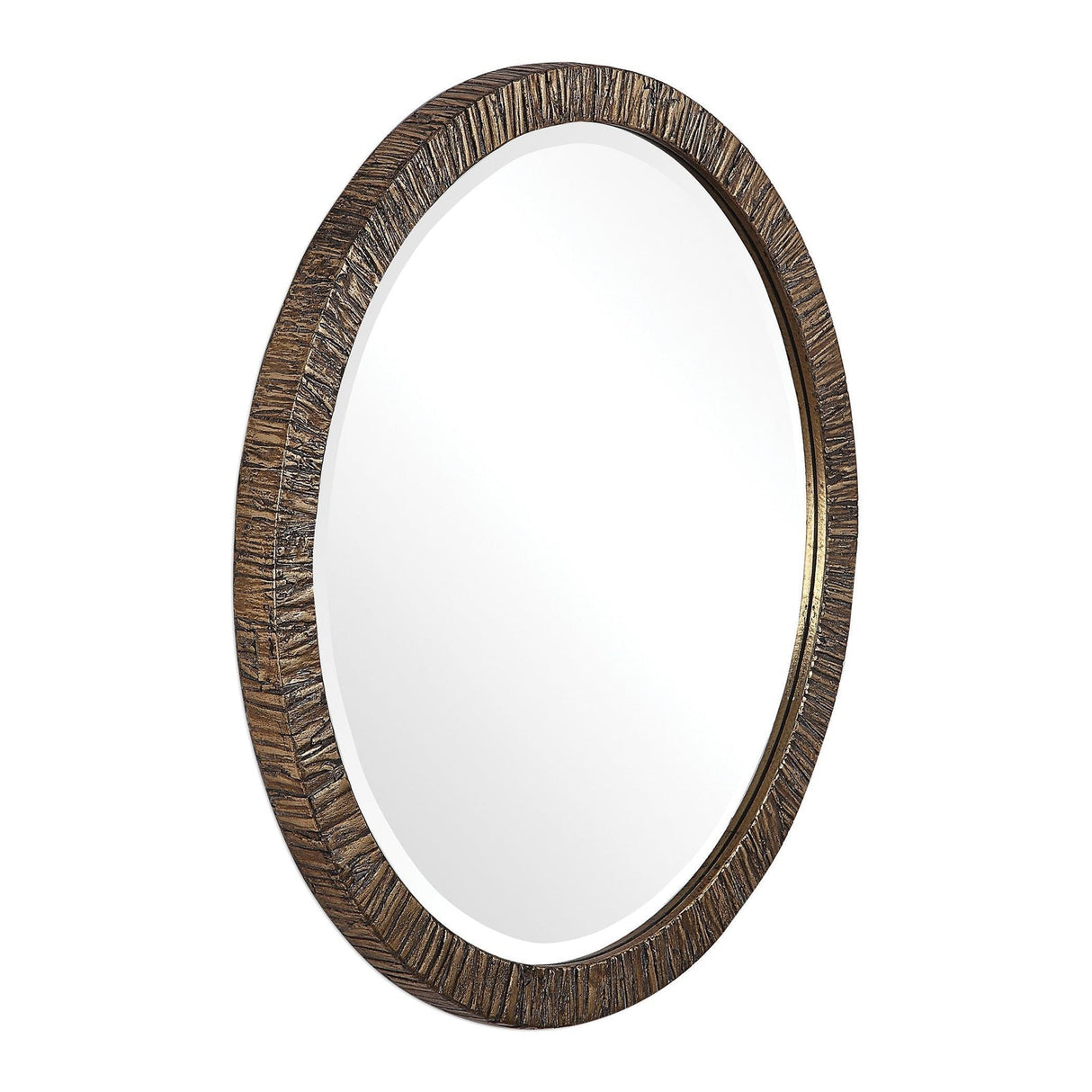 Uttermost Wayde Gold Bark Round Mirror - Home Elegance USA