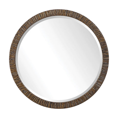 Uttermost Wayde Gold Bark Round Mirror - Home Elegance USA