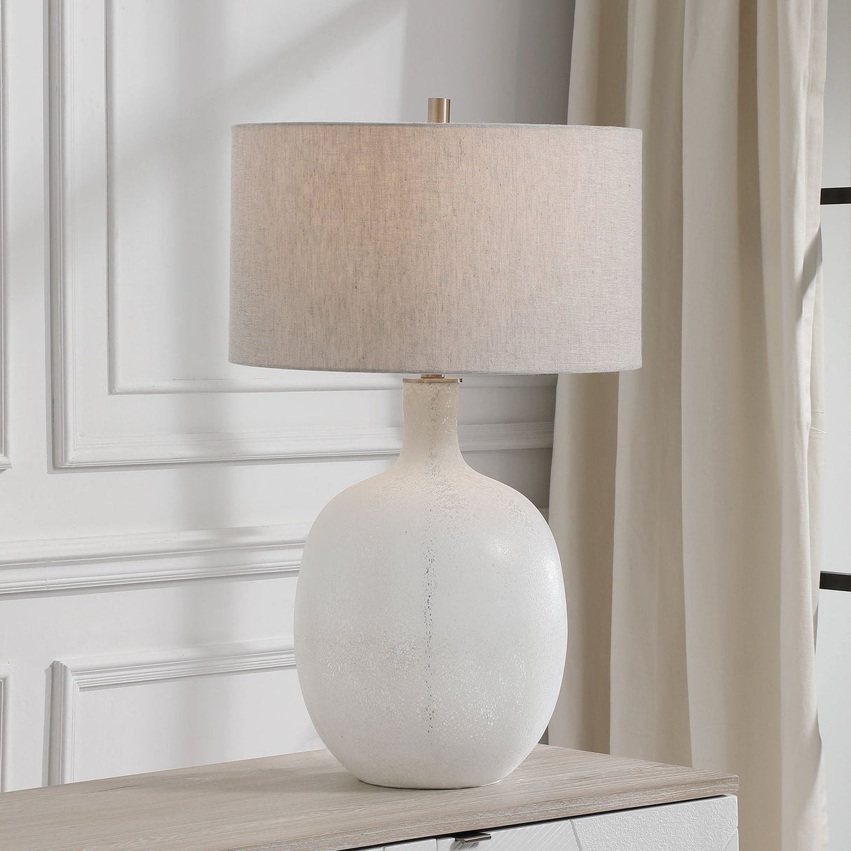 Uttermost Whiteout Mottled Glass Table Lamp - Home Elegance USA