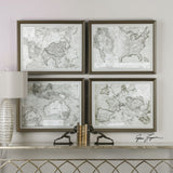 Uttermost World Maps Framed Prints - Set Of 4 - Home Elegance USA