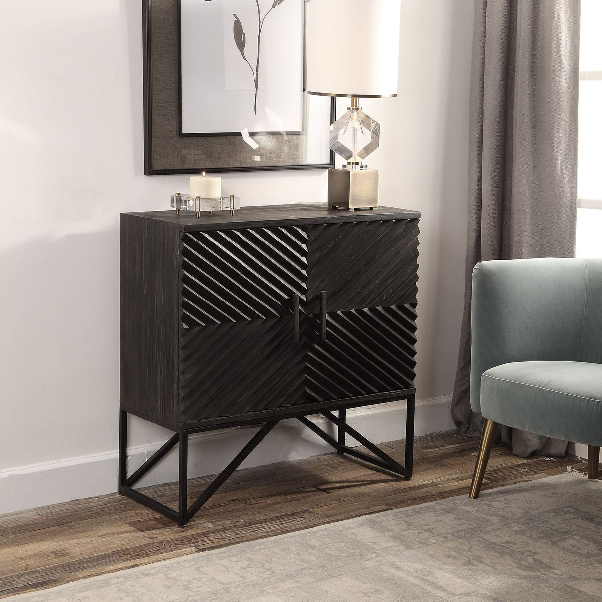 Uttermost Zadie Ebony Accent Cabinet - Home Elegance USA