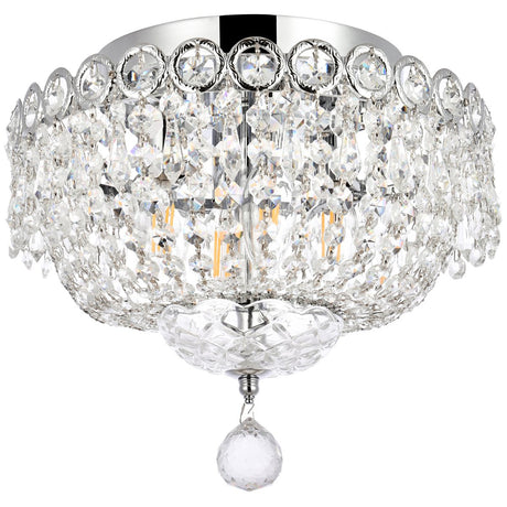 Elegant Lighting Century 4-Light 12-Inch Flush Mount in Clear Crystal - Home Elegance USA