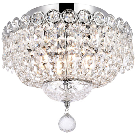 Elegant Lighting Century 4-Light 12-Inch Flush Mount in Clear Crystal - Home Elegance USA