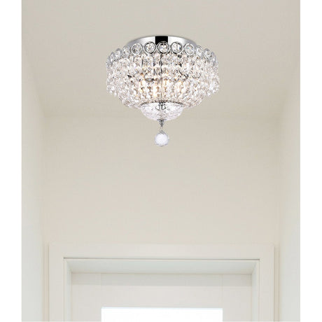 Elegant Lighting Century 4-Light 12-Inch Flush Mount in Clear Crystal - Home Elegance USA