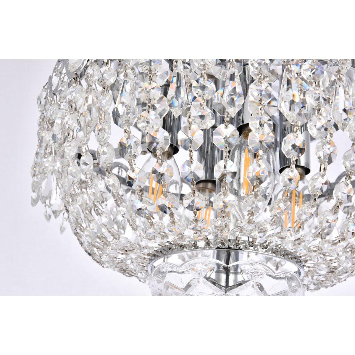 Elegant Lighting Century 4-Light 12-Inch Flush Mount in Clear Crystal - Home Elegance USA