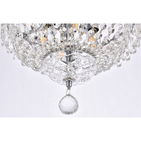 Elegant Lighting Century 4-Light 12-Inch Flush Mount in Clear Crystal - Home Elegance USA