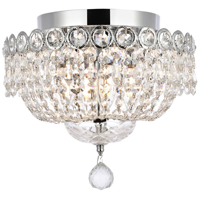 Elegant Lighting Century 4-Light 12-Inch Flush Mount in Clear Crystal - Home Elegance USA