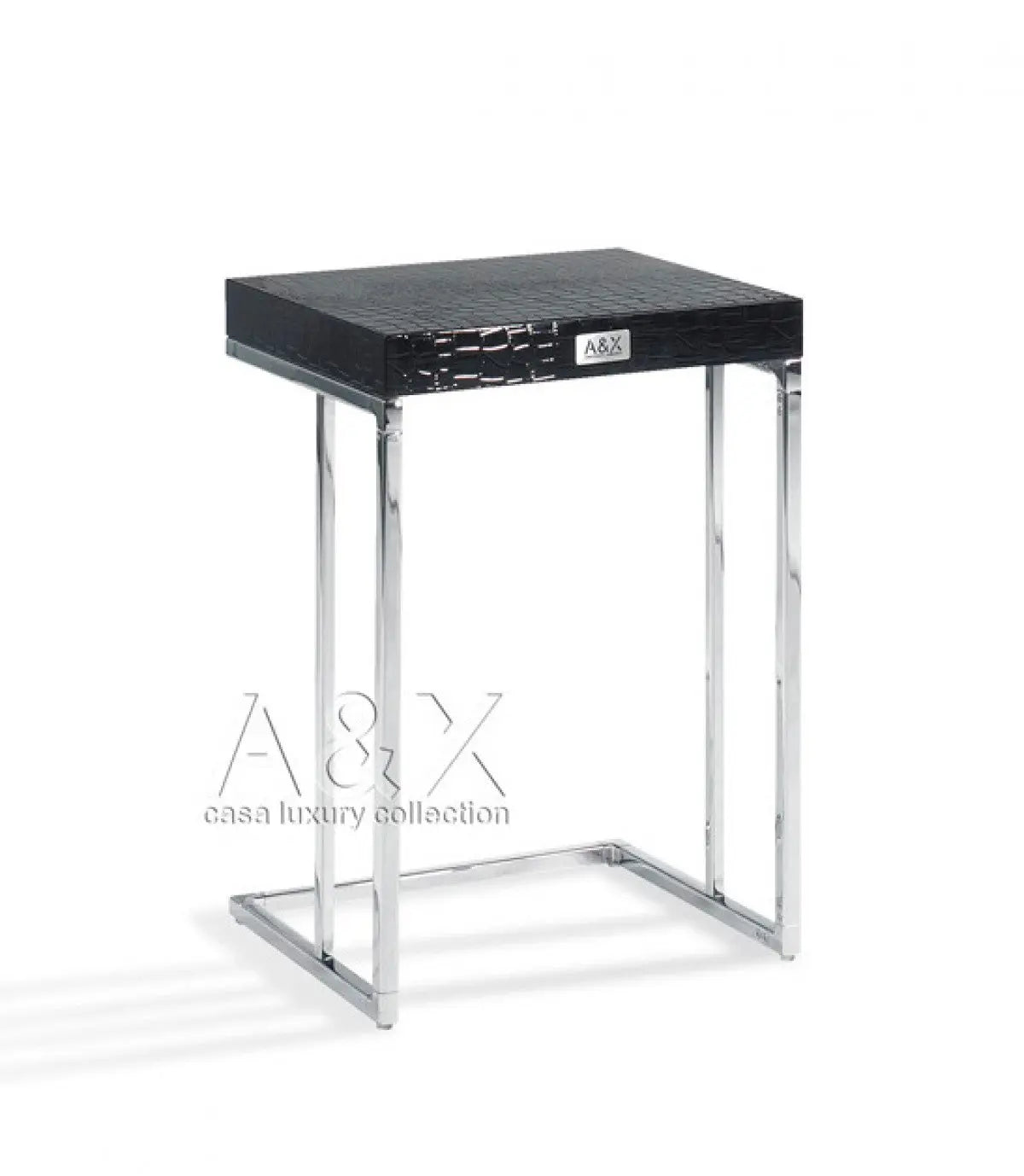 Vig Furniture - A&X Amelia Modern Black Crocodile Lacquer Nesting Table Set - Vgunak855-Blk