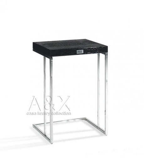 Vig Furniture - A&X Amelia Modern Black Crocodile Lacquer Nesting Table Set - Vgunak855-Blk