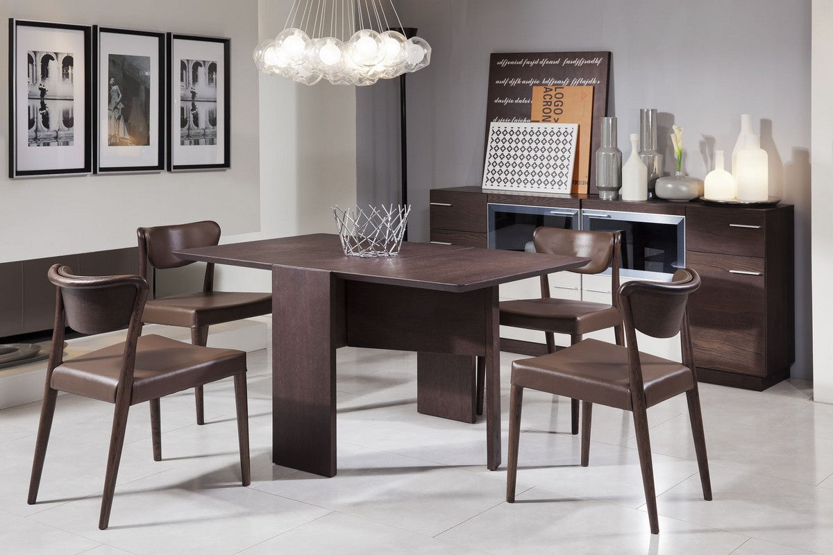 Vig Furniture Modrest Union Modern Brown Oak Folding Dining Table