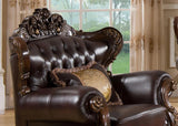 Vanessa Traditional Sofa and Loveseat in Cherry Wood Finish by Cosmos Furniture Cosmos Furniture