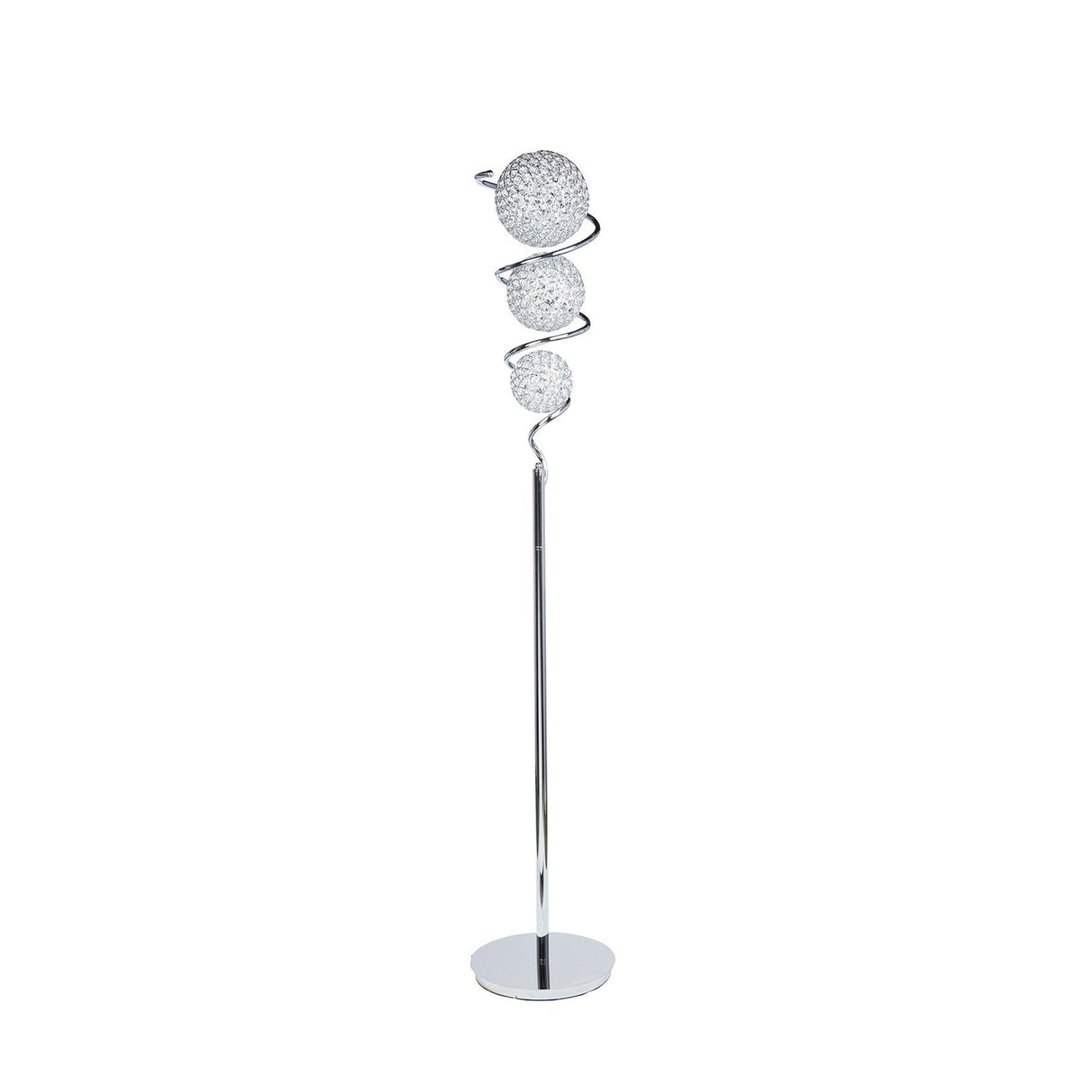 Vertical Crystal Sphere Floor Lamp // 3 Light - Home Elegance USA