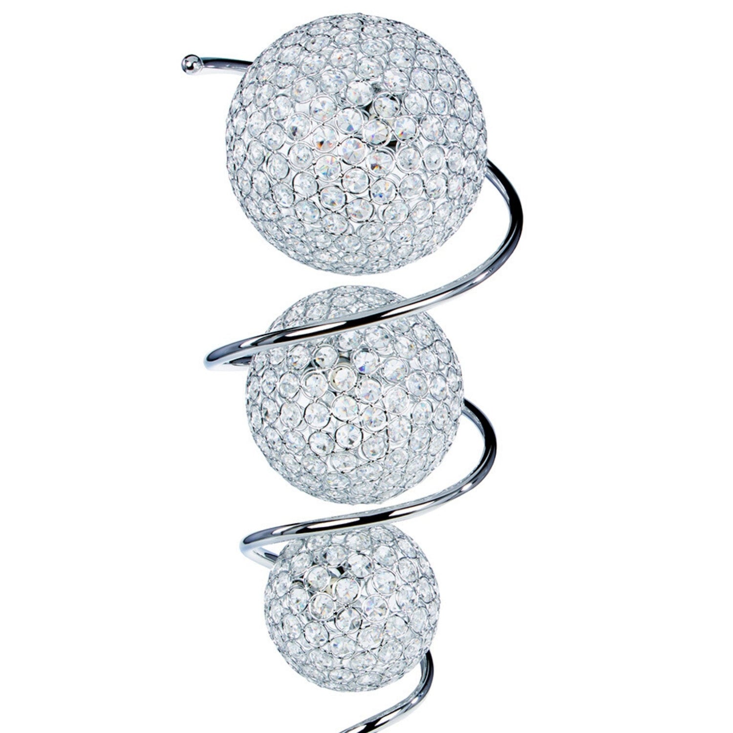 Vertical Crystal Sphere Table Lamp // 3 Light - Home Elegance USA